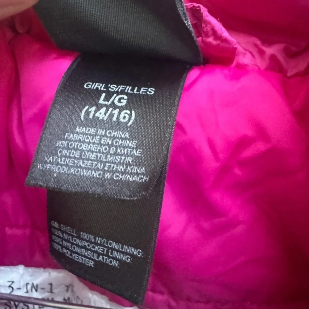 The North Face Girls Large 14/16 Kids Pink and Black TriClimate System Jacket